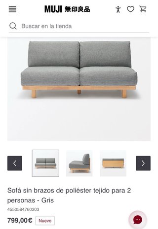 Divano Muji 2 posti grigio