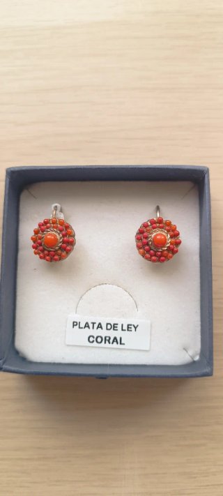 Pendientes de Plata y Coral