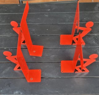 Set di 4 Fermalibri Rossi