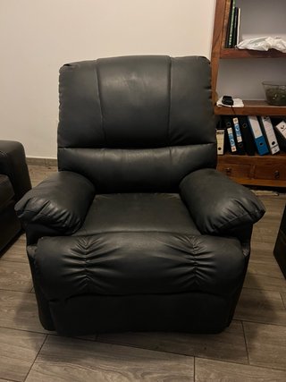 Sillón relax piel negra