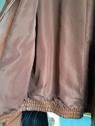Chaqueta de Piel Sintética Zara Marrón caramelo