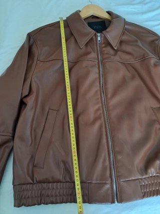 Chaqueta de Piel Sintética Zara Marrón caramelo