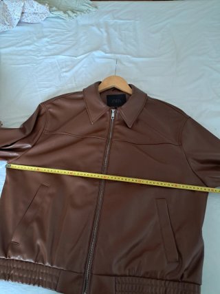 Chaqueta de Piel Sintética Zara Marrón caramelo