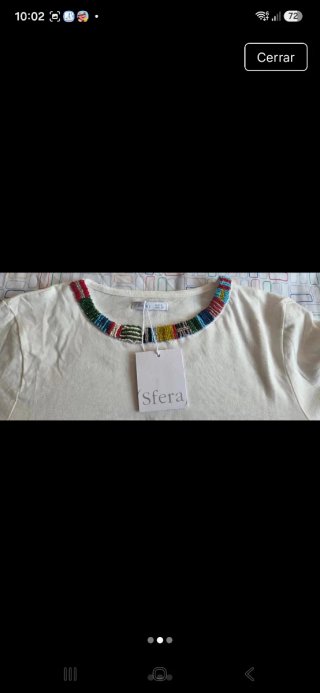 Camiseta Sfera cuello bordado multicolor