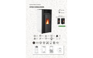 Estufa pellets canalizada Gyda  Negro  0035SAN