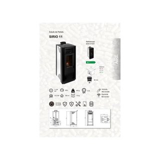 Estufa pellets Sirio 11 + Kit y Wifi 0037SAN