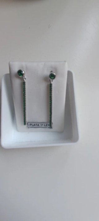 Pendientes de Plata y Circonitas Verdes