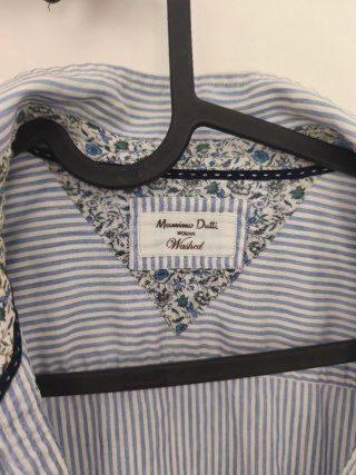 Camisa Massimo Dutti Rayas Azul y Blanco Talla M