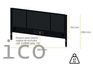Panel Perforado 1830mm para Mesa de Trabajo Alyco 129666