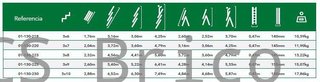 Escalera Aluminio 3x10 - 2,88+2,88+2,88 M - 67-73-67x25mm
