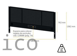 Panel Perforado 1830mm para Mesa de Trabajo Alyco 129666