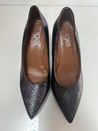 Elegantes Zapatos Rogel Tacón Negro/Plata