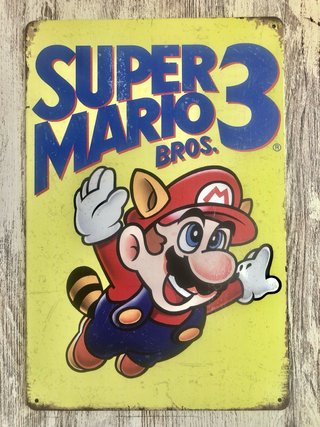 (444) Cartel metálico Super Mario Bros 3