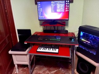 Mesa de Escritorio de Cristal y Metal