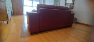 Divano a 2 posti in pelle italiana originale bordeaux