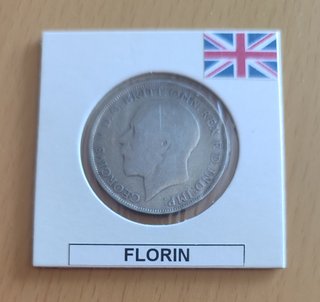 Moneda 1 Florín Inglaterra 1920 Plata
