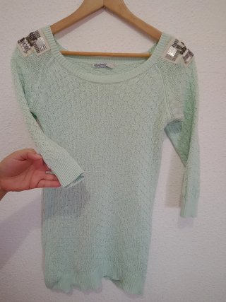 Jersey Stradivarius calado talla L menta