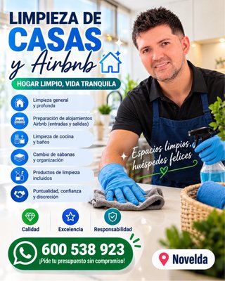 Servicio de limpieza de casas y apartamentos