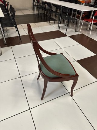 6 Sillas de Comedor Madera y Tela