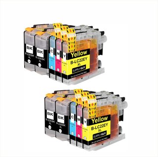 Confezione da 10 cartucce compatibili Brother LC22E