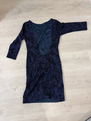 Vestido fiesta espalda abierta azul