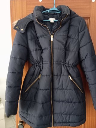 Anorak premamá azul marino con gorro