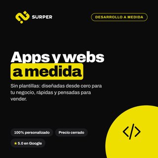 Desarrollo de aplicaciones o webs personalizadas