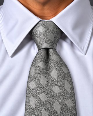 Corbata Lancôme 100% Seda Gris Plata