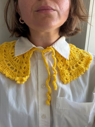 Cuello Peter Pan de Crochet Amarillo