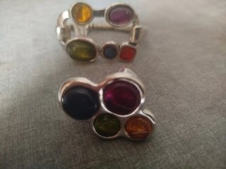Conjunto de Pulsera y Anillo de Zamac