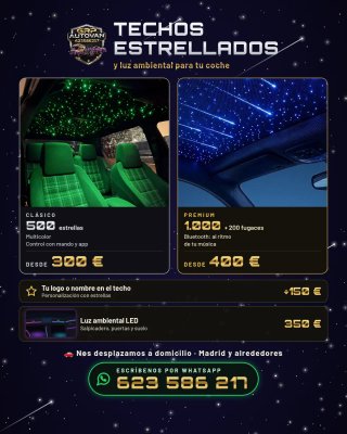 Instalamos Techo estrellados a tu vehiculo