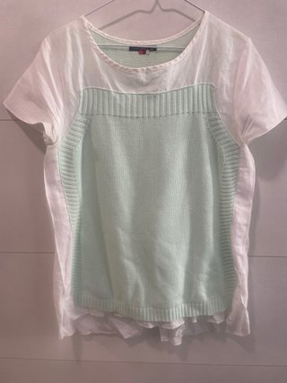 Original Blusa/top  de punto y algodón verde