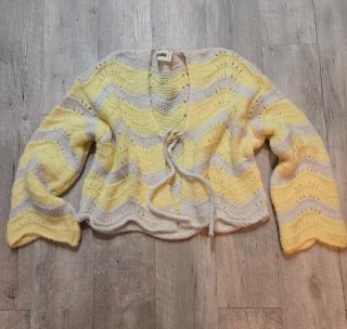 Casaco de malha Naftalina bege e amarelo