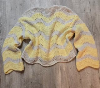 Casaco de malha Naftalina bege e amarelo