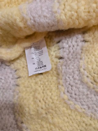 Casaco de malha Naftalina bege e amarelo