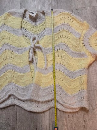 Casaco de malha Naftalina bege e amarelo