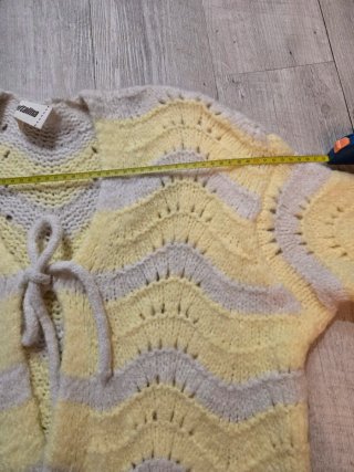Casaco de malha Naftalina bege e amarelo