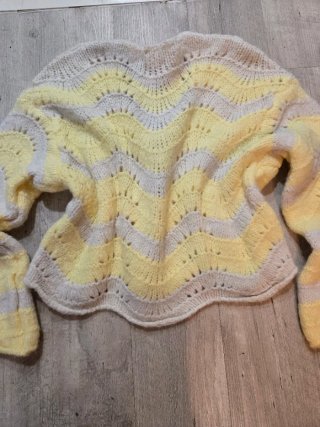 Casaco de malha Naftalina bege e amarelo