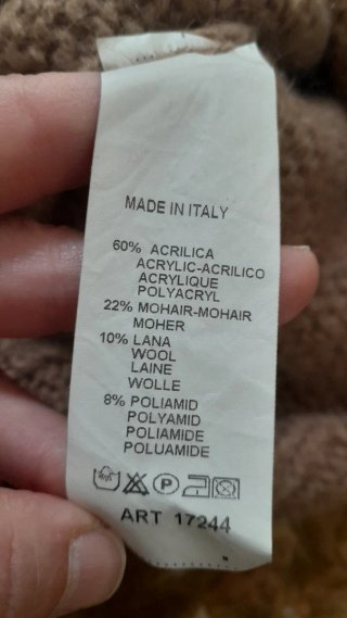 Maglione Lana Mohair Acrilico Marrone