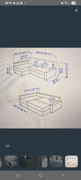 Sofá Cama Chaise Longue IKEA Friheten