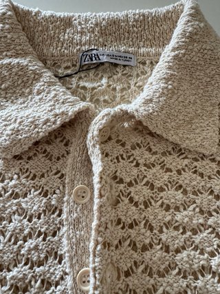 Jersey de punto calado Zara beige