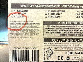 Hot Wheels Sooo Fast (2001 First Edition)