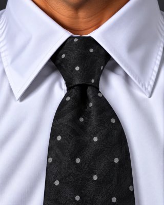 Corbata Trussardi Seda Negra con Lunares