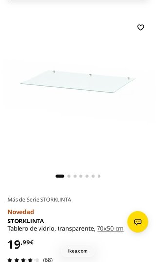 Cómoda STORKLINTA IKEA Blanca + cristal blaco