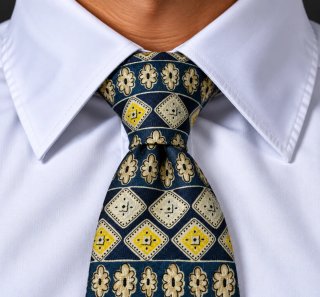 Corbata Lancôme 100% Seda Azul y Beige