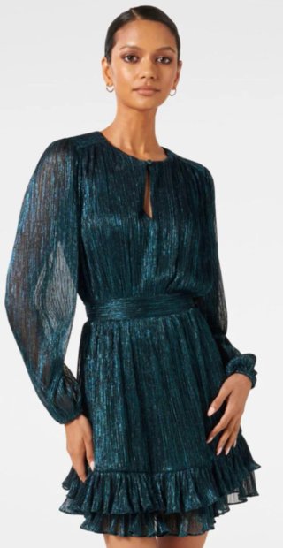 Vestido mini verde con brillos