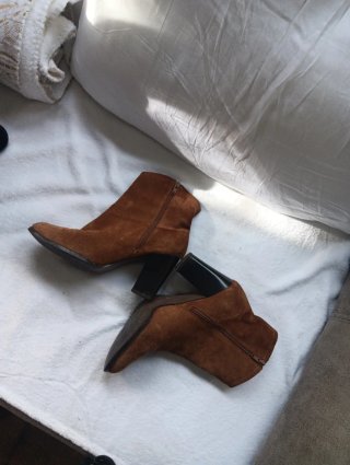 Botines de Tacón Ante Marrones Talla 40