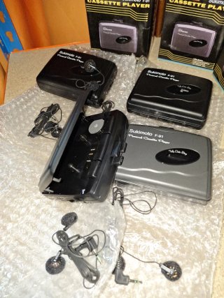 Lote 4 Reproductores Cassette Sukimoto F-91