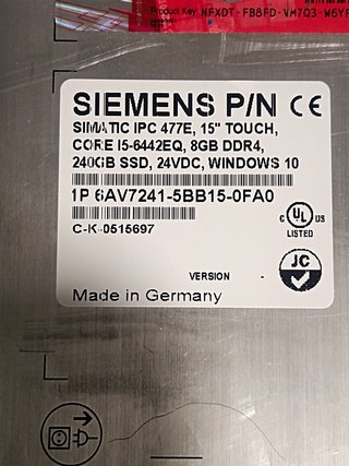Siemens Simatic IPC 477E 15 Touch