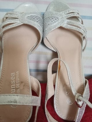 Sandalias de Fiesta Plateadas Sunsea Talla 37